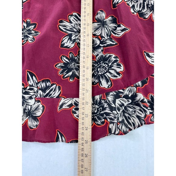 Maeve By Anthropologie Zebella Silk Floral Tank Top Size 6 Sleeveless Maroon - Picture 12 of 12
